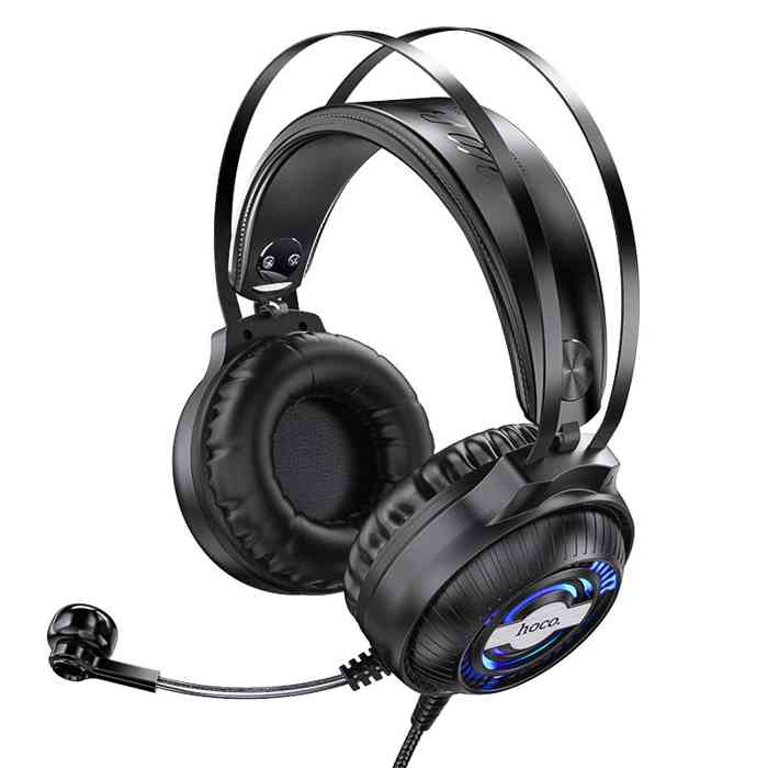 HOCO W101 treamer gaming headphones With Mic&Noise Cancellation 7-Color RGB light